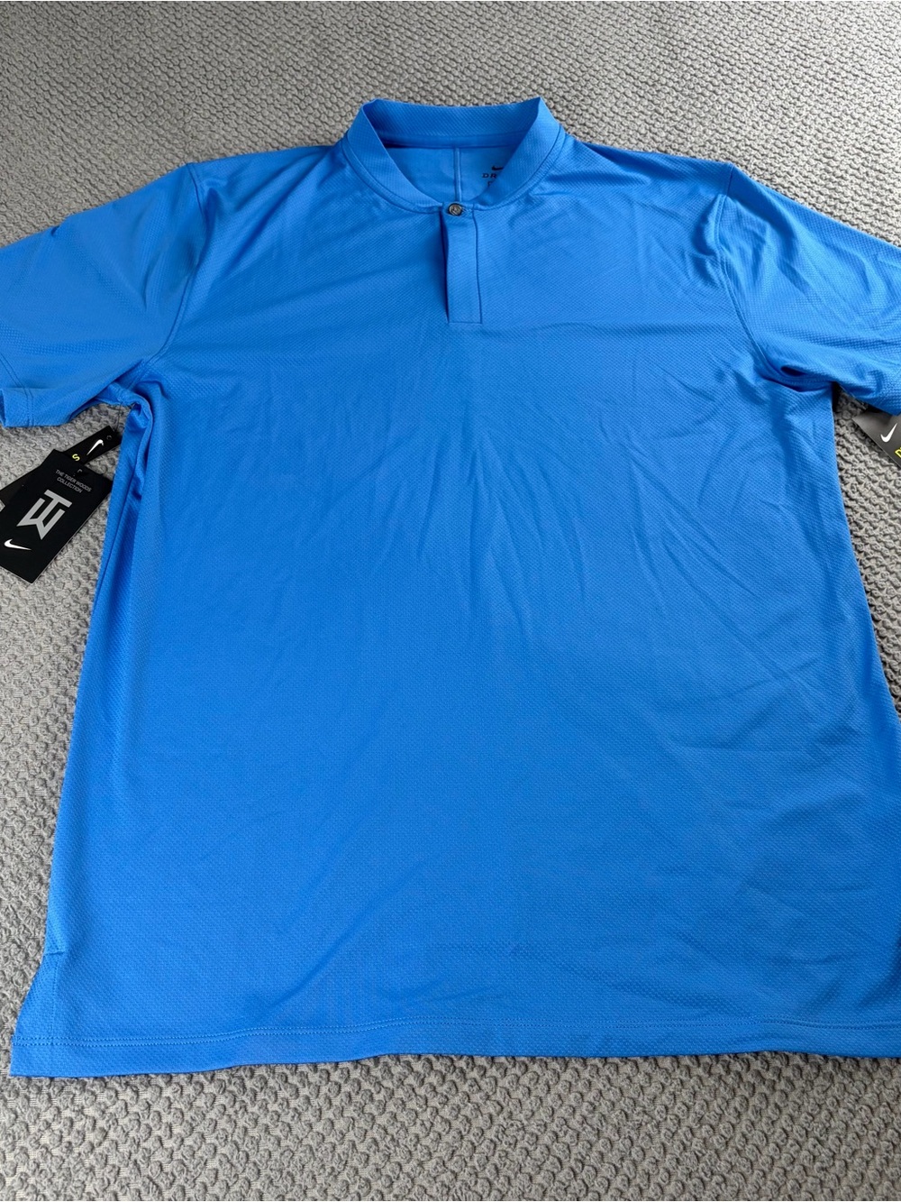 Nike Men’s Tiger Woods Bright Blue Short-Sleeve Polo NEW WITH TAGS